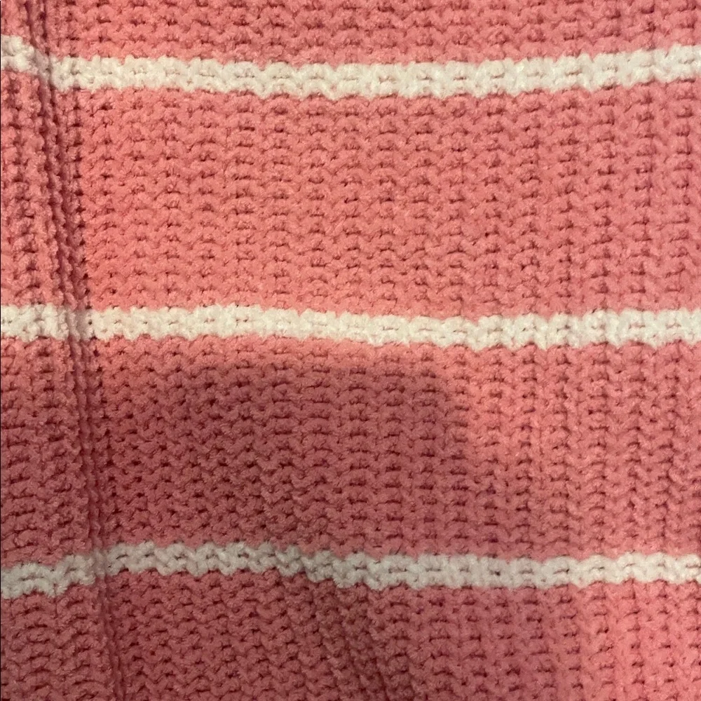 J. Crew Pink and White‎ Striped Sweater